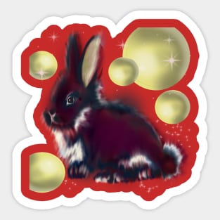 rabbit moon Sticker